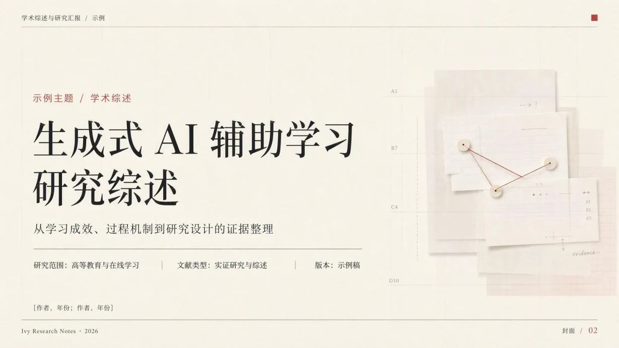 学术综述与研究汇报模板 封面