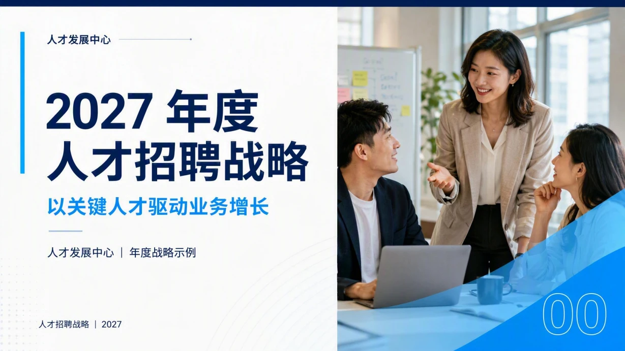 年度人才招聘战略简报模板 封面