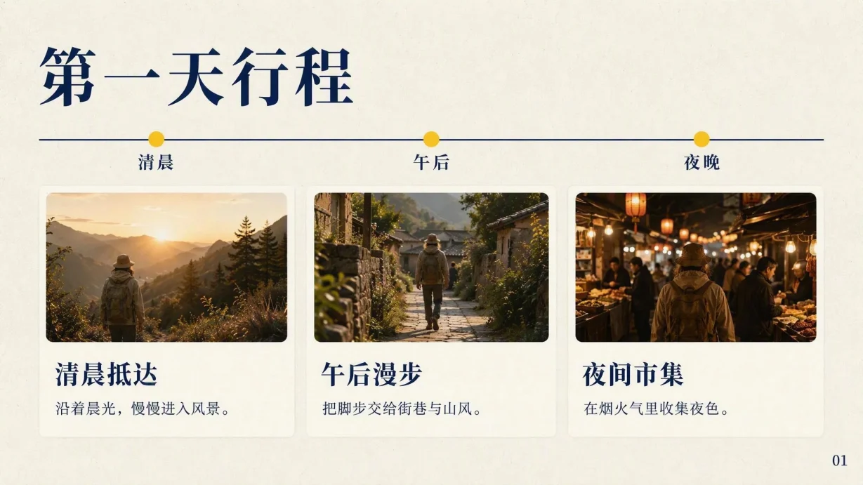 编辑风目的地旅行指南模板 代表性内页