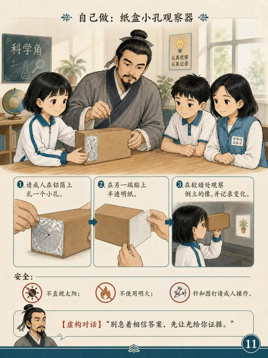 第11页｜自己做纸盒小孔观察器