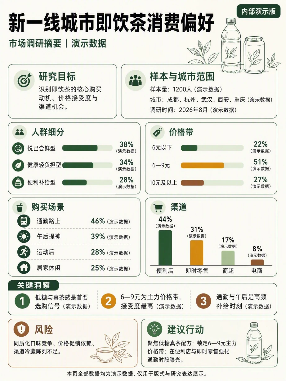 市场调研摘要中文模板预览