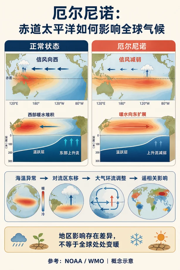 厄尔尼诺：赤道太平洋如何影响全球气候