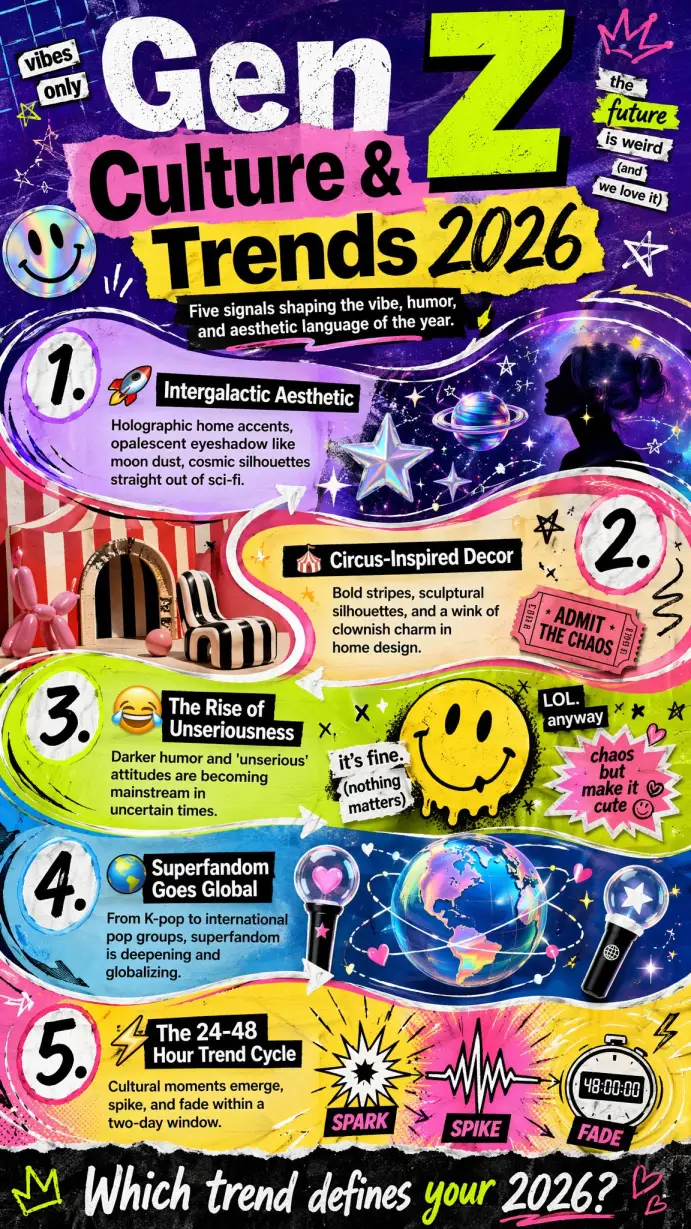 Timeline infographic of Gen Z culture and trends