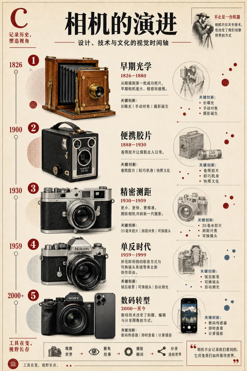 复古编辑时间轴信息图