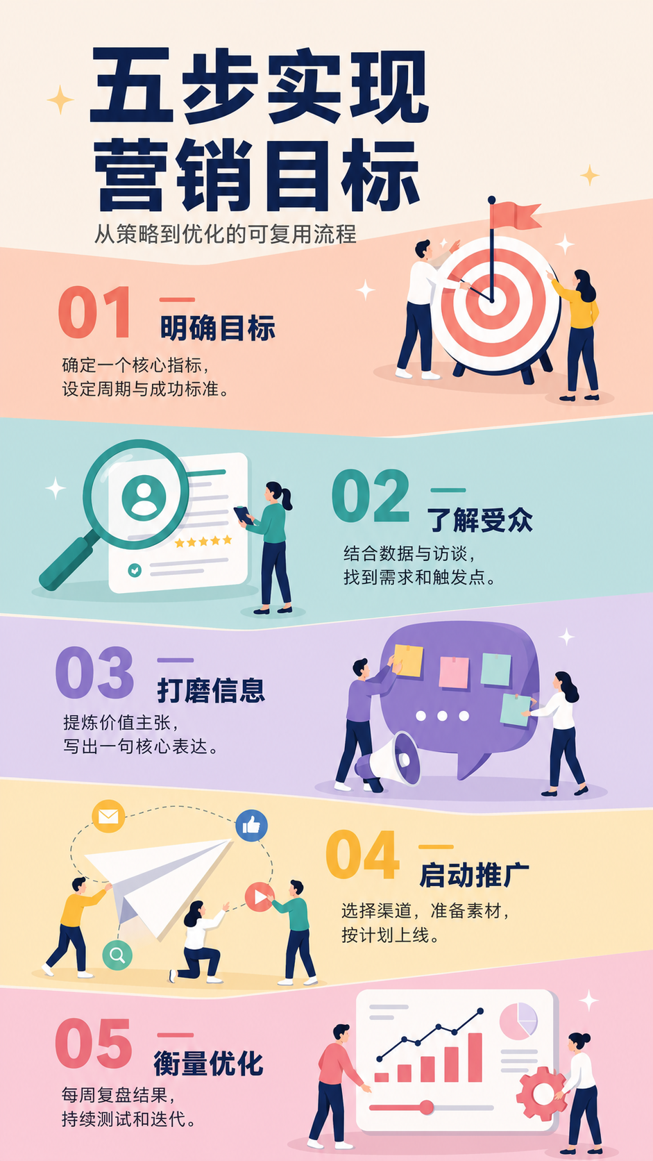 五步流程信息图