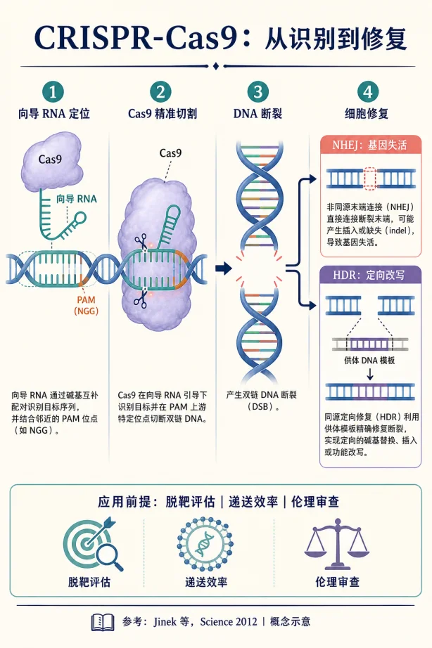 CRISPR-Cas9：从识别到修复