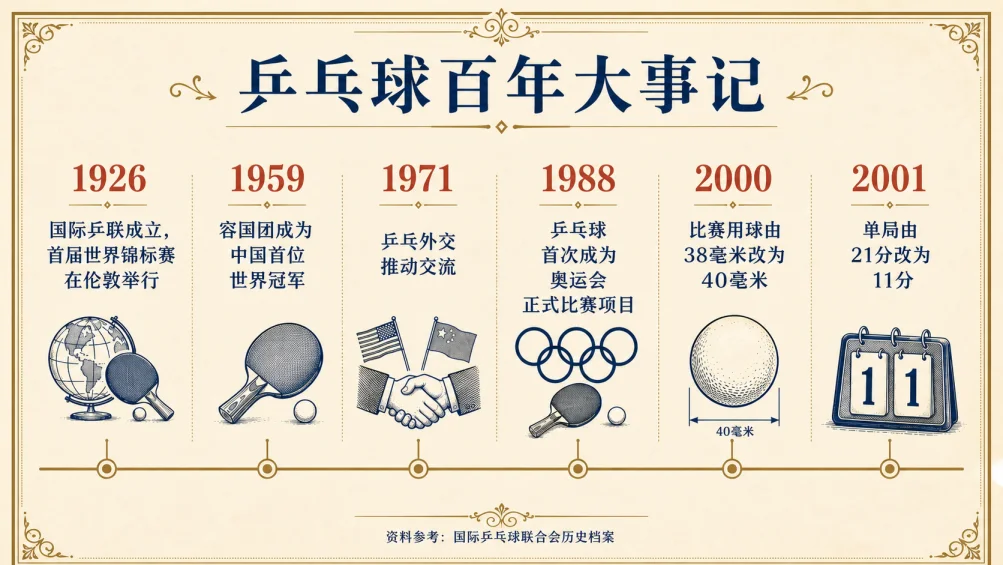 乒乓球百年大事记