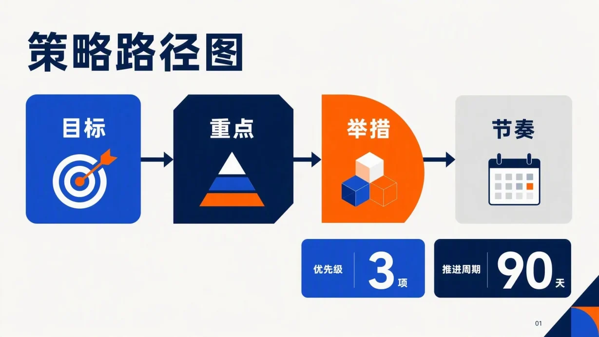 几何策略商务演示模板 代表性内页