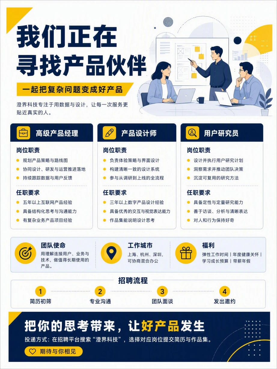 产品团队招聘宣传单中文模板预览