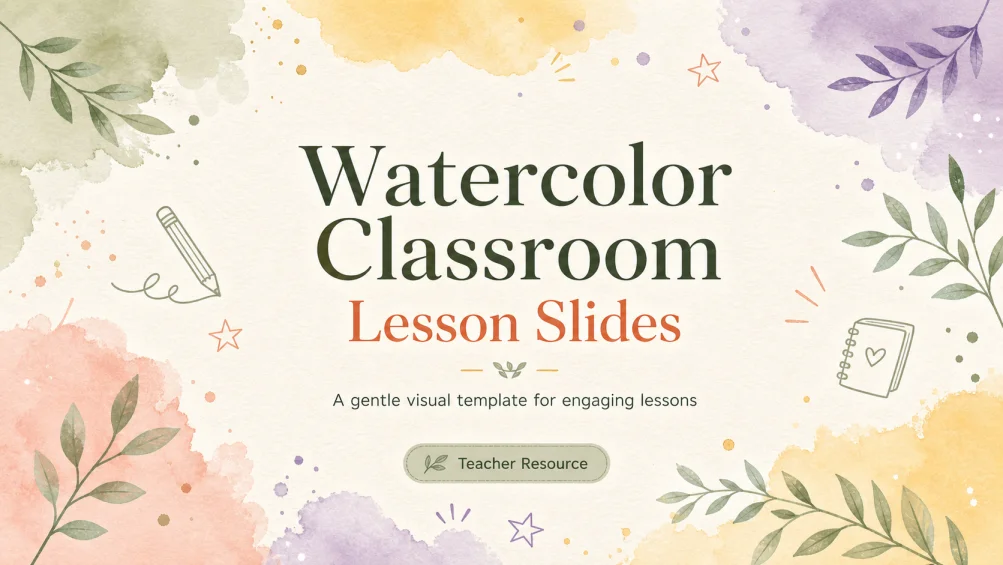 Watercolor Classroom Lesson Slides
