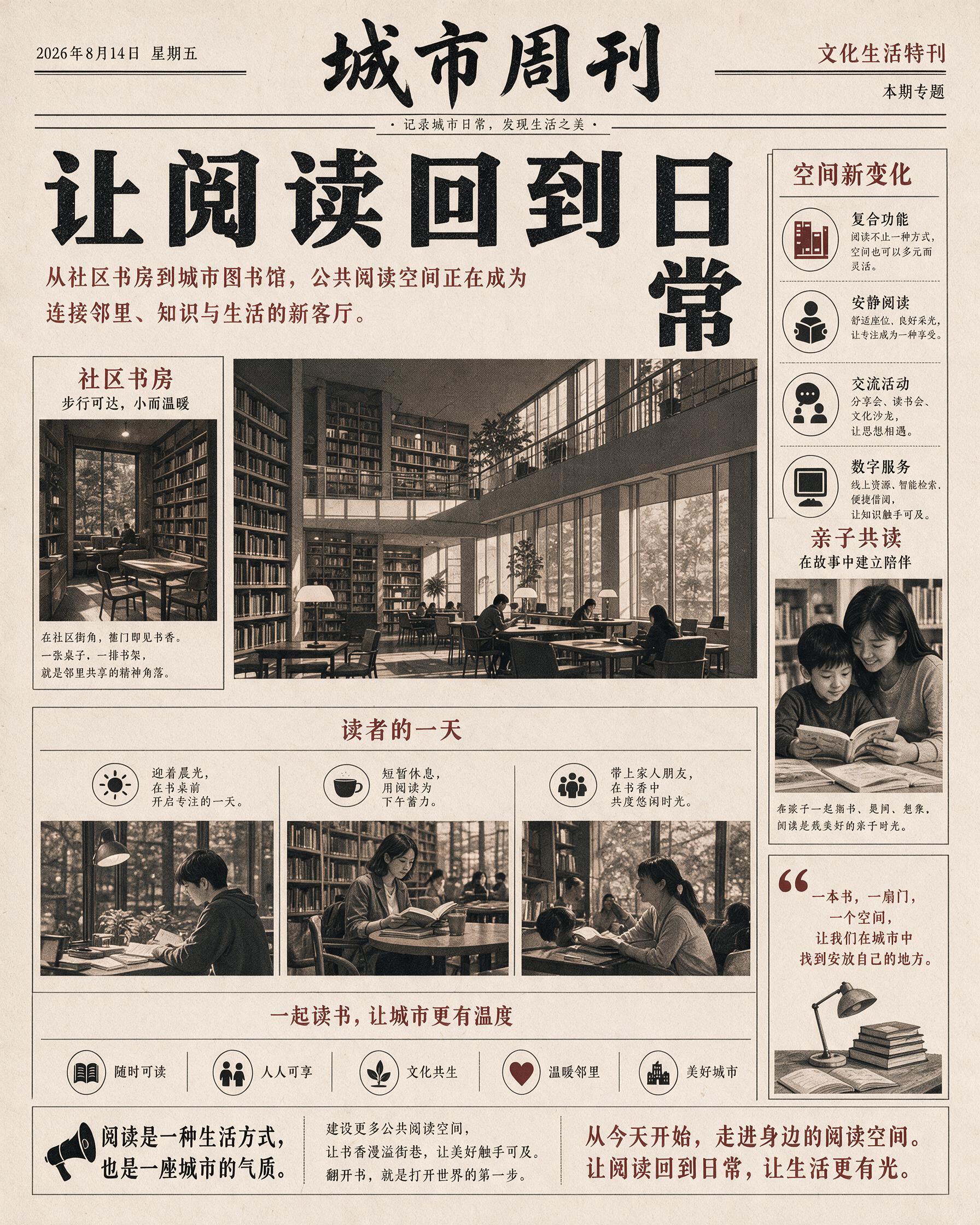 报纸风信息图海报