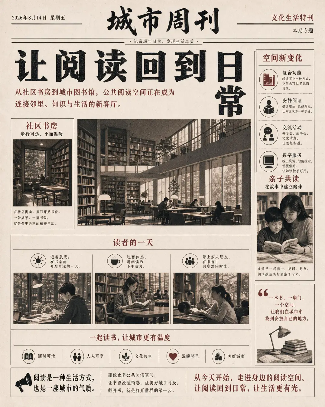 报纸风信息图海报