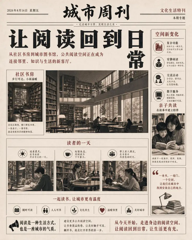 报纸风信息图海报