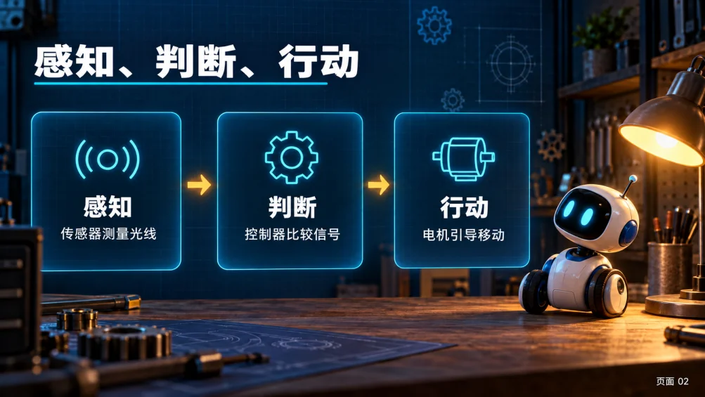 亲切 3D 科技工作坊演示文稿 — 内容页