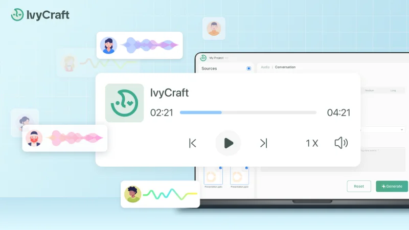 AI播客生成器：将PDF、视频与论文转为播客 | IvyCraft